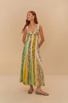 Farm Rio Multicolor Delicate Floral Stripes Lenzing™ Ecovero™ Euroflax™ Maxi Dress