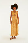 Farm Rio Golden Palms Midi Dress