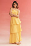 Farm Rio 3D Floral Tiered Midi Dress