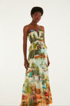 Farm Rio Vida de Amazônida Strapless Midi Dress