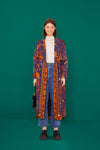 Farm Rio Animal Sky Navy Trench Coat