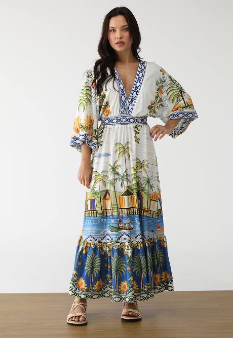 farm rio amazonia printed maxi dress Farm Rio Black Amazonia Maxi Dress, Amazonia / XS