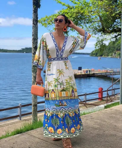 farm rio amazonia printed maxi dress NWT FARM RIO Amazonia Maxi Dress Sz L-$325