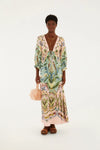 Farm Rio Florescer Printed Long Sleeve Maxi Dress