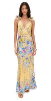 Camilla Darling Buds Bias Cut Silk Satin Maxi Slipdress