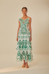 Farm Rio Off-White Flower Richelieu Midi Dress
