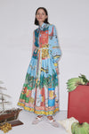 ALÉMAIS All Aboard Shirtdress full-length front view with model facing camera